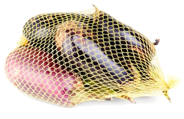 Eggplant in the grid isolation on white — Stock Photo, Image