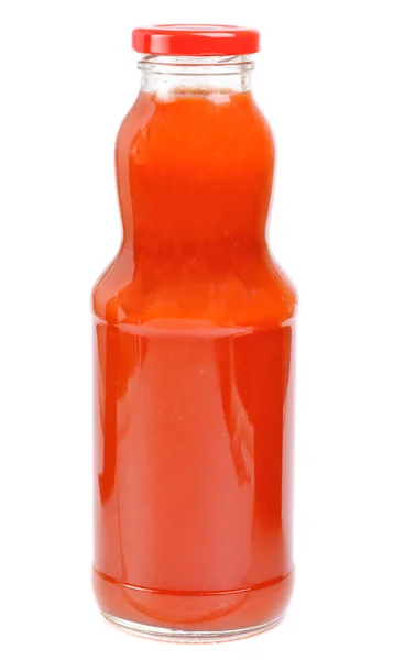 Vidro de suco de tomate isolado no fundo branco — Fotografia de Stock