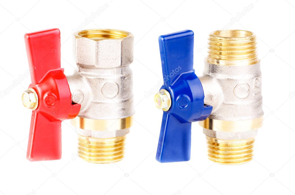 Two water valve set isolated on white background