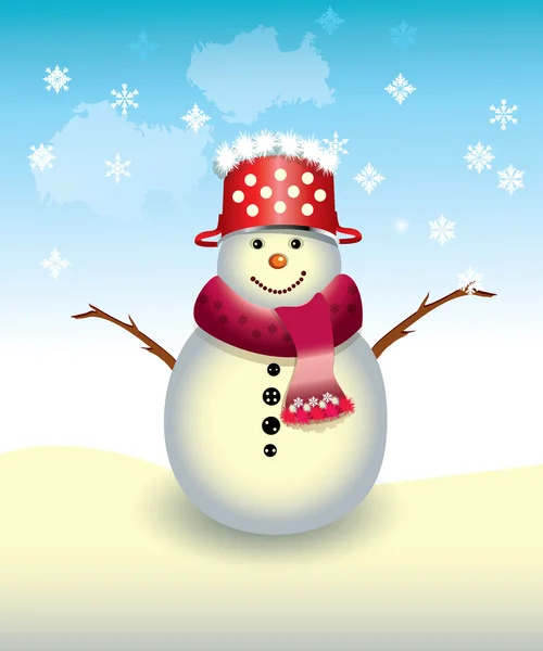 Счастливый снеговик — стоковый вектор