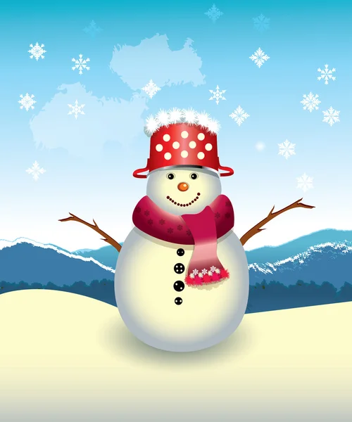 Feliz muñeco de nieve — Archivo Imágenes Vectoriales