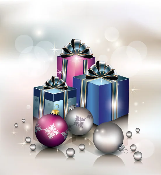 Christmas Balls and Gifts — Stock Vector