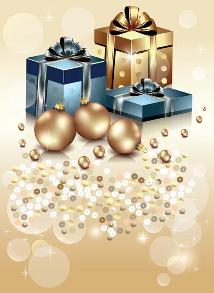 Christmas Balls and Gifts — Stock Vector