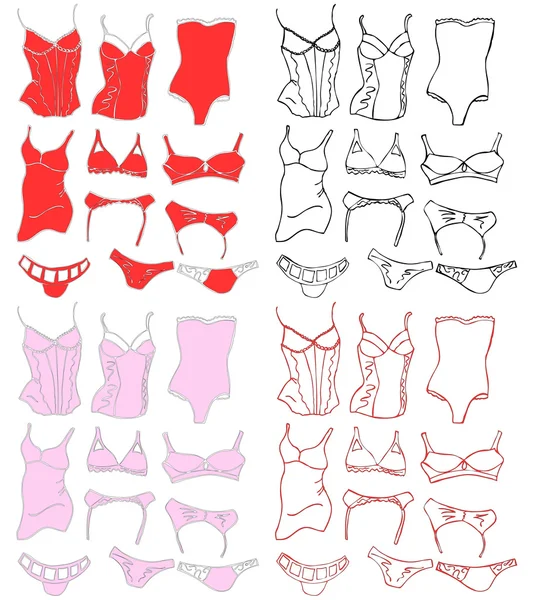 stock vector Sets of woman underwear