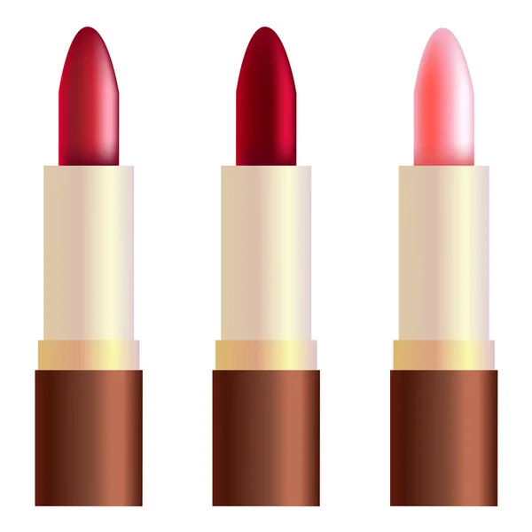 Three vector lipsticks — Stock Vector