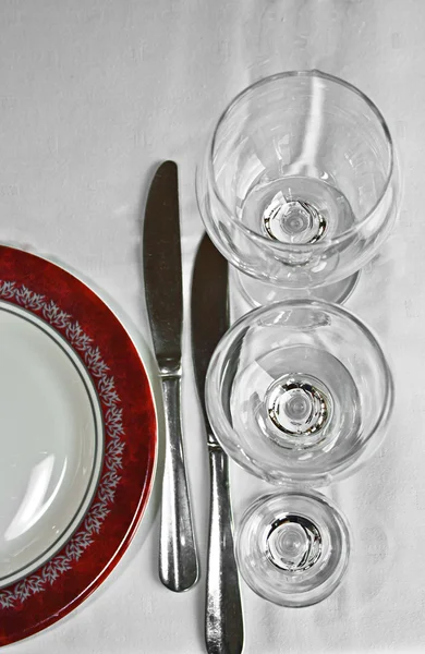 Vaisselle pour le dîner au restaurant — Photo