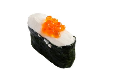 beyaz zemin üzerinde bir taze sushi