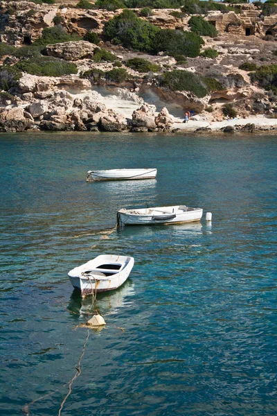 stock image Whiteg boats on water