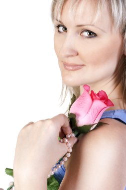 rose ile güzel bir kadın portresi