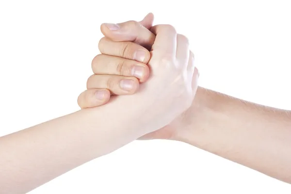 Duas mãos fazendo aperto de mão — Fotografia de Stock
