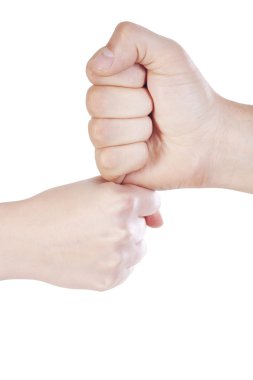 Two fists in contact clipart