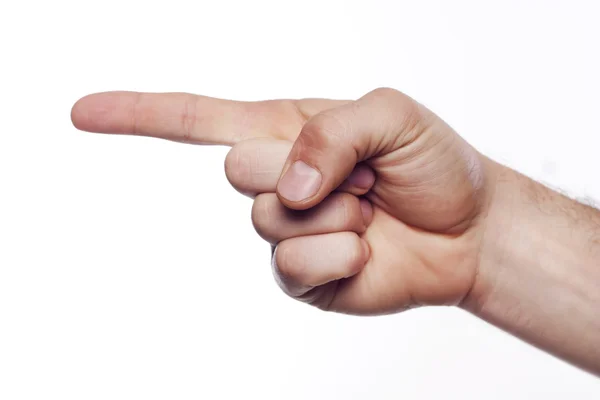 Hand pointing at empty space — Stock Photo, Image