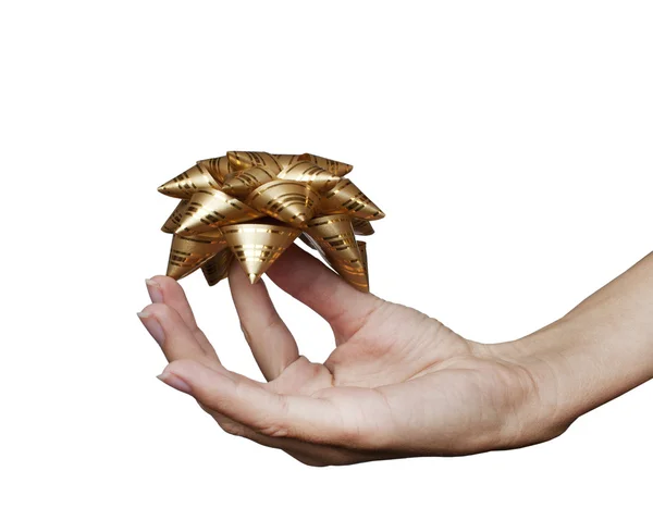 Hand with a bow — Stock Photo, Image