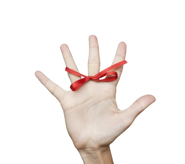 stock image Red bow on finger