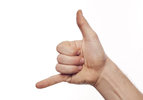 Hand giving the devil horns gesture — Stock Photo, Image