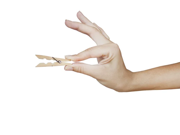 Hand with pin — Stock Photo, Image