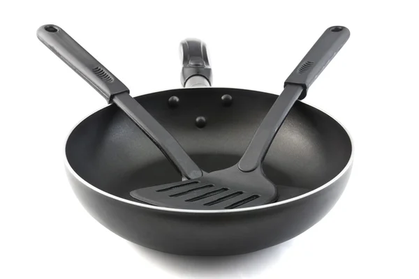 Pan with handle and Spade of frying pan — Stock Photo, Image