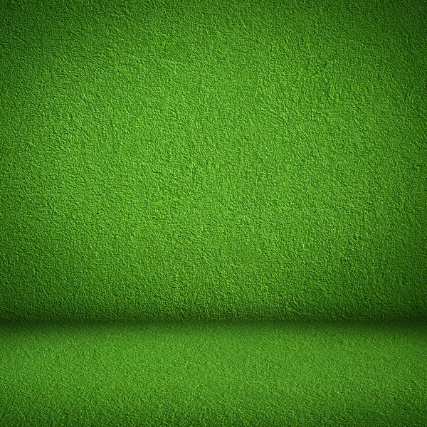 绿墙和地板室内 — 图库照片