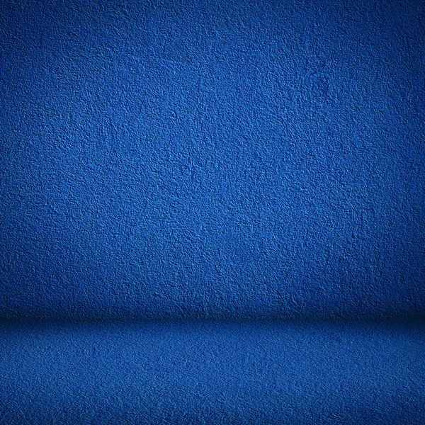 Parete blu e pavimento interno — Foto Stock