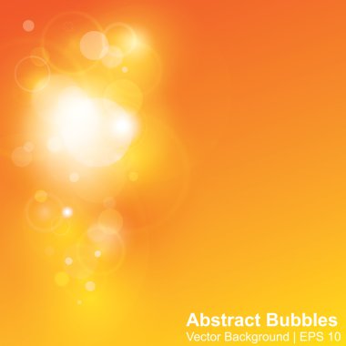 Yellow and orange light bubbles abstract vector clipart