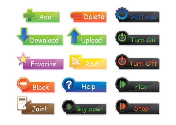 stock vector Vector icons and buttons pack ideal for website or applications