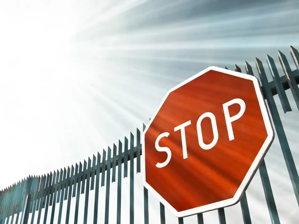 stock image Stop sign on the gate