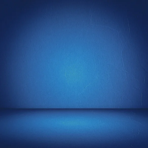 Blauwe muur en vloer interieur — Stockfoto