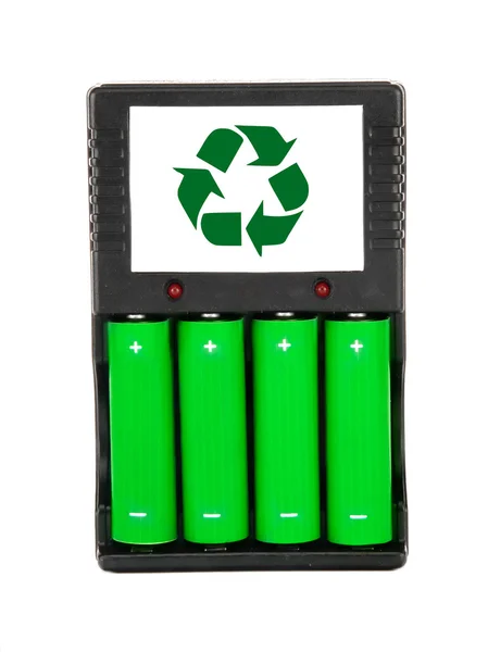 Зеленые батарейки Эко — стоковое фото