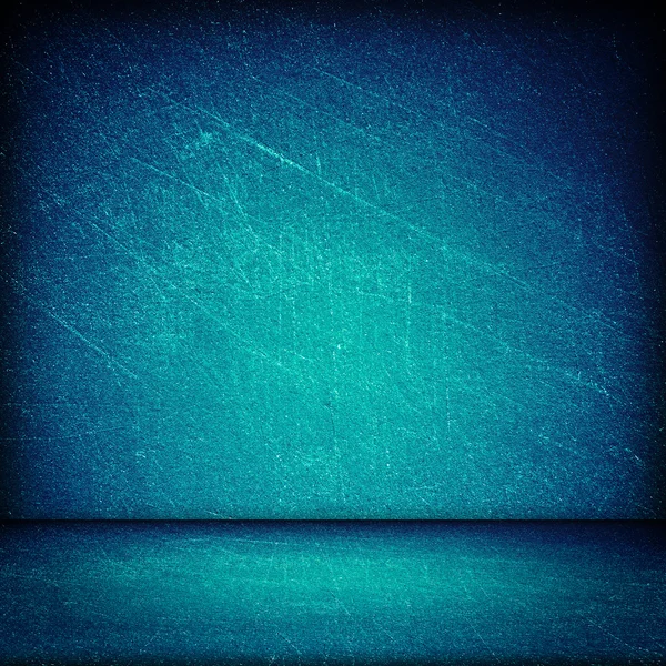 Interior de pared y suelo azul — Foto de Stock