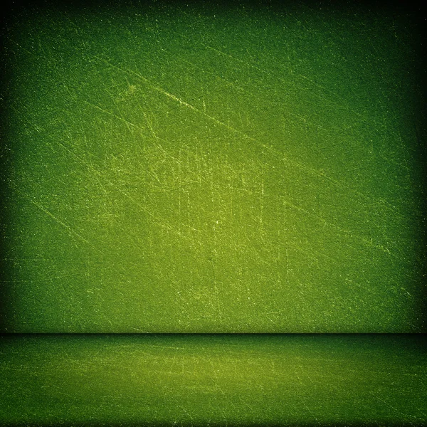 Groene muur en vloer interieur — Stockfoto