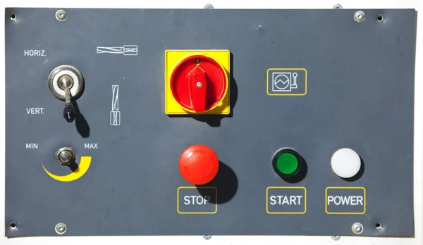 Panel sterowania maszyny z przyciskami — Zdjęcie stockowe