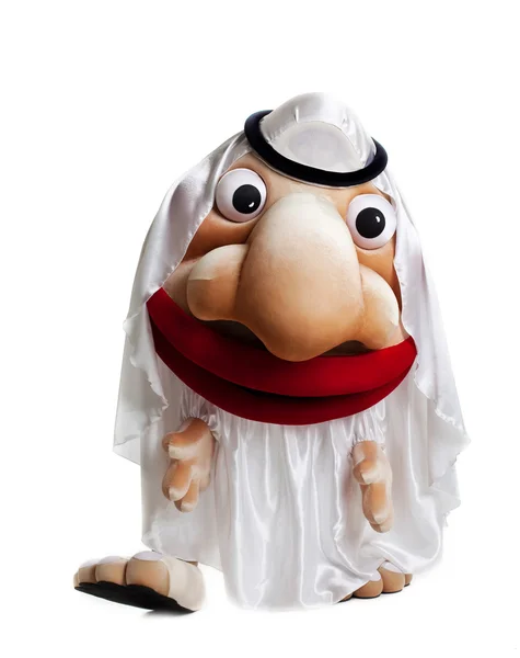 Traditionella arabiska maskot kostym isolerade — Stockfoto