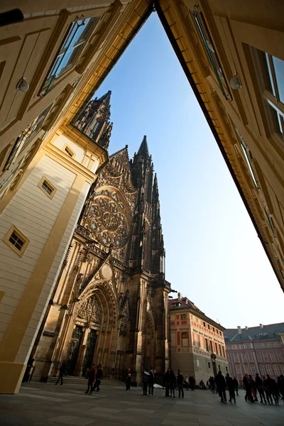 View on cathedral from corner of building — Stockfoto