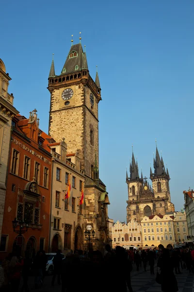 Παλιάς πόλης τετραγωνικό στο ηλιοβασίλεμα - Πράγα — Φωτογραφία Αρχείου