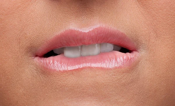 Beauty woman lips sad emotions close-up — Stock Photo, Image