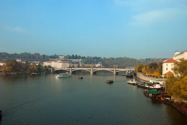 Stock image Prague bridge over vltava river