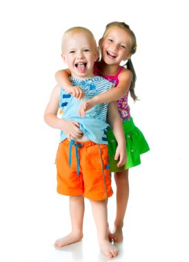 Little brother and sister clipart