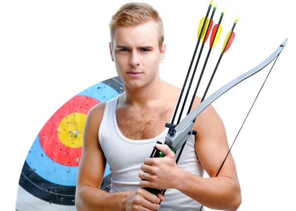 Young man with a bow — Stock Photo, Image