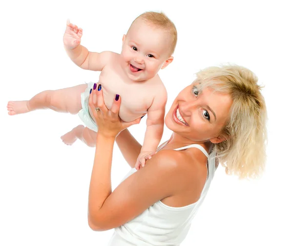 彼女の赤ちゃんと母親を笑顔 — ストック写真