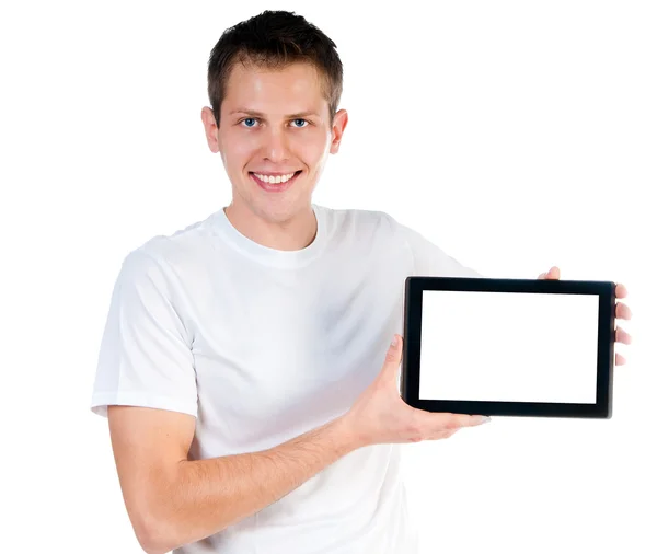 Smart guy with the tablet — Stock Photo, Image
