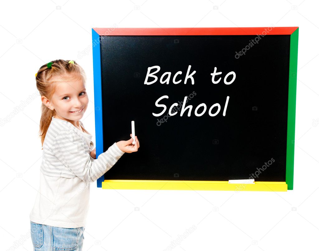 Girl with blackboard