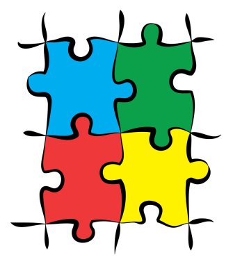 renkli puzzle parçaları