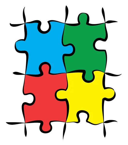 Kleurrijke puzzelstukjes — Stockfoto