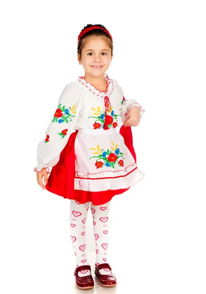 Дівчина, одягнена в українському — стокове фото
