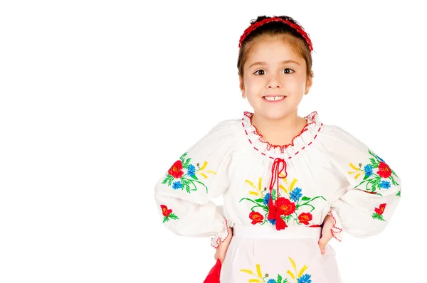 ウクライナに身を包んだ女の子 — ストック写真