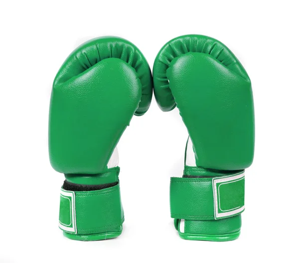 Grüne Boxhandschuhe — Stockfoto