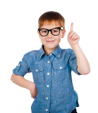 Little boy with glasses clipart