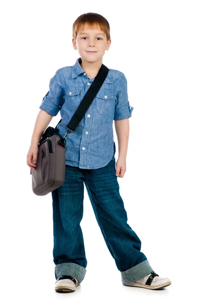 Little boy with bag Royalty Free Stock Images