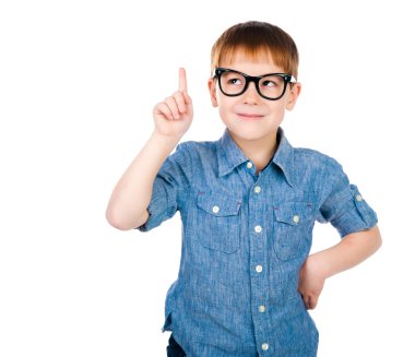 Little boy with glasses clipart