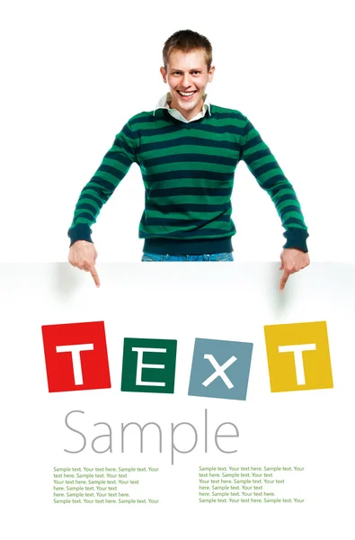 Student with sample text — Stock Photo, Image